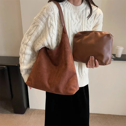 Vegan Suede Shoulder Bag - Girls Just Wanna Shop