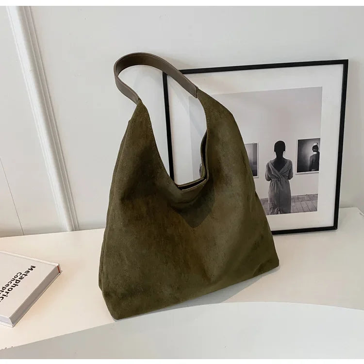 Vegan Suede Shoulder Bag - Girls Just Wanna Shop