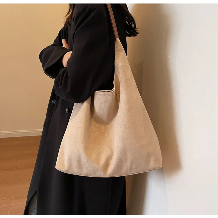 Vegan Suede Shoulder Bag - Girls Just Wanna Shop