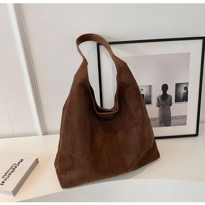 Vegan Suede Shoulder Bag - Girls Just Wanna Shop