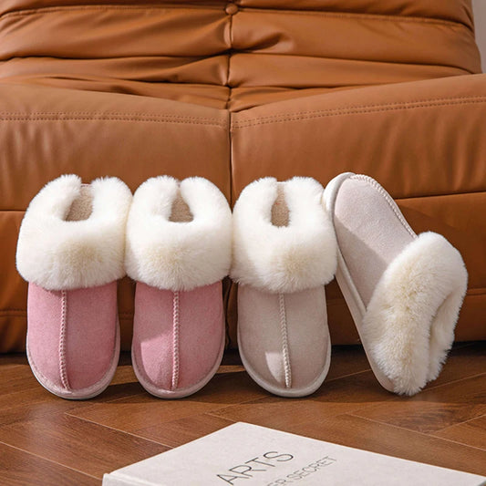 Cozy Vegan Suede Fur Slippers - Girls Just Wanna Shop