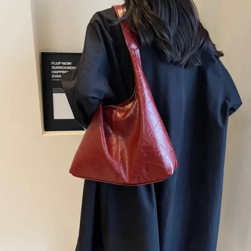 vegan leather shoulder bag