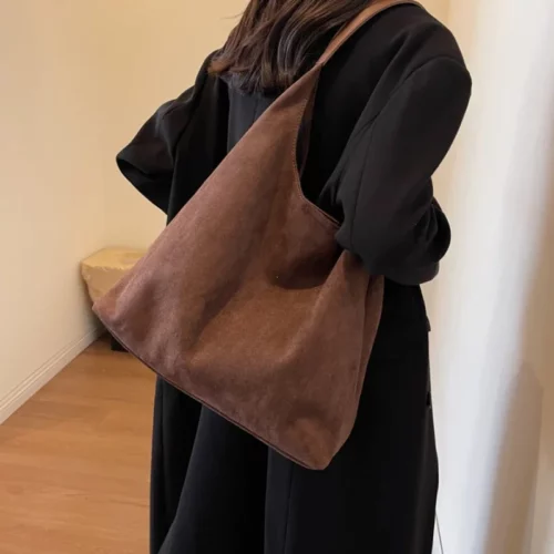 Vegan Suede Shoulder Bag